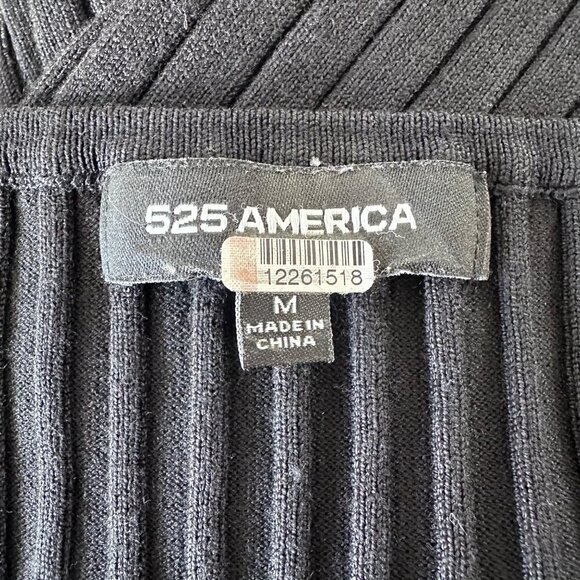 525 America Womens Rib Knit Scoop Neck Sleeveless Stretchy Dress Size M Black - Picture 3 of 13